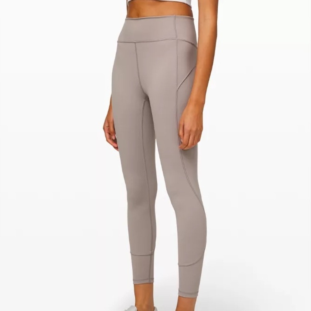 LULULEMON In Movement Tights size 10 Leggings 25 inseam Dark Chrome Everlux